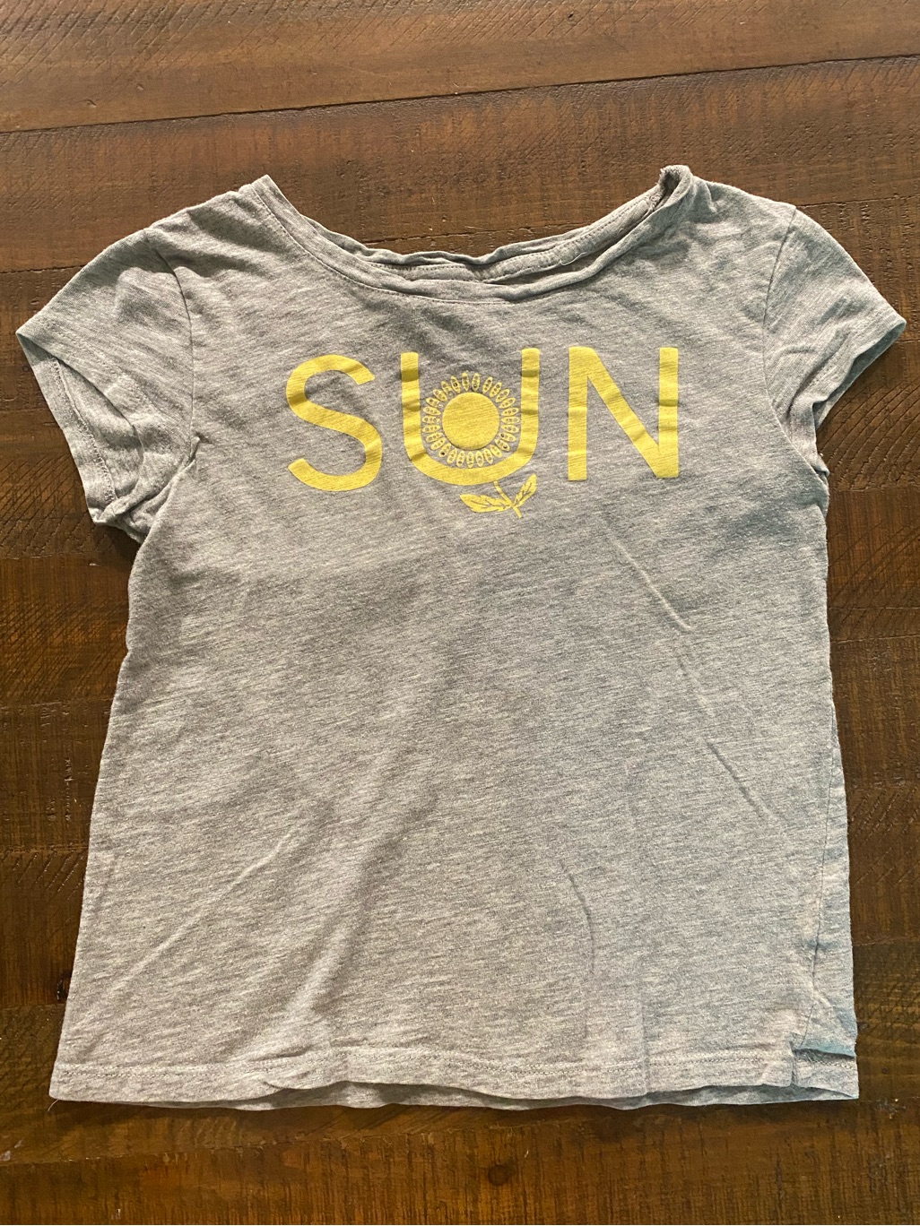 Gap Gray Tee With Yellow Sun Graphic
